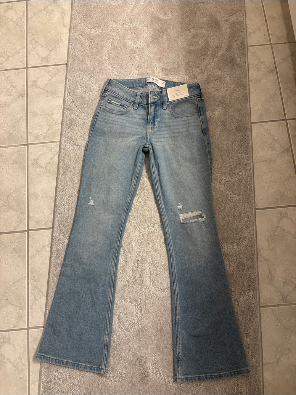 Hollister Light Blue Distressed Flare Jeans